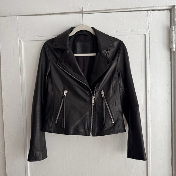All Saints Jackets & Blazers - All Saints Dalby Leather Biker Jacket Size 4